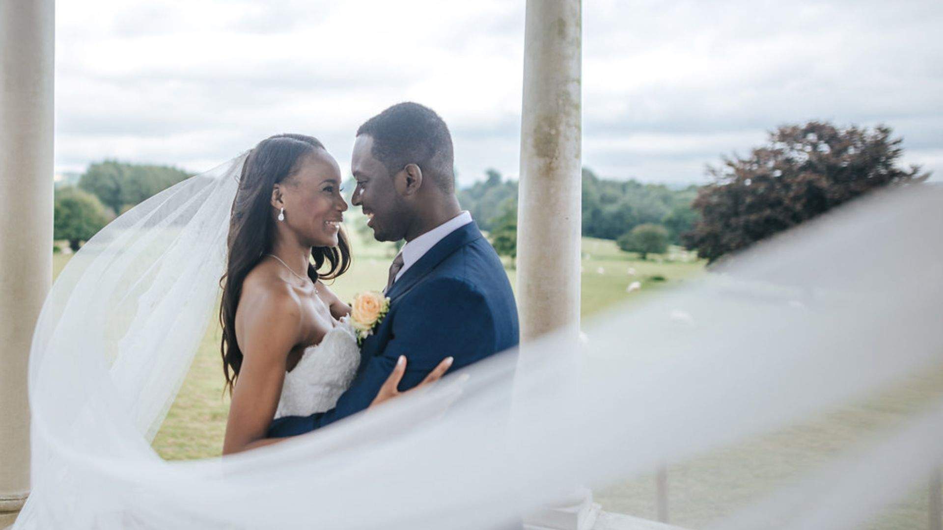 A African_Caribbean Bride & Groom enjoying their traditional ceremomony at Froyle Park's iconic outdoor ceremony location, the Dome.